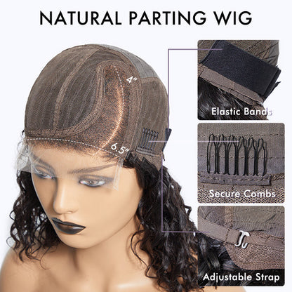 Worth I Boss Vibe Salt & Pepper Layered Bob Glueless Pre-Cut Minimalist Lace Grey Wig