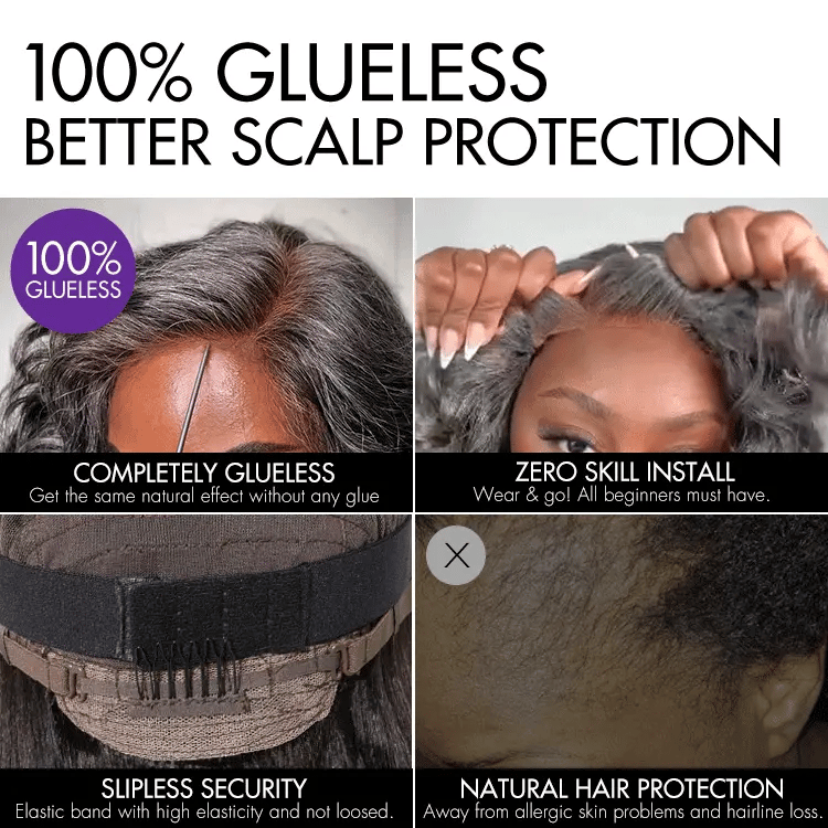 Worth I Salt and Pepper Loose Wave Glueless Minimalist HD Lace Grey Wig