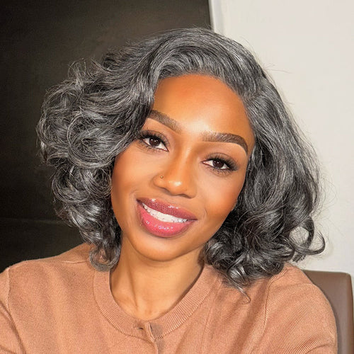 Worth I Salt and Pepper Loose Wave Glueless Minimalist HD Lace Grey Wig