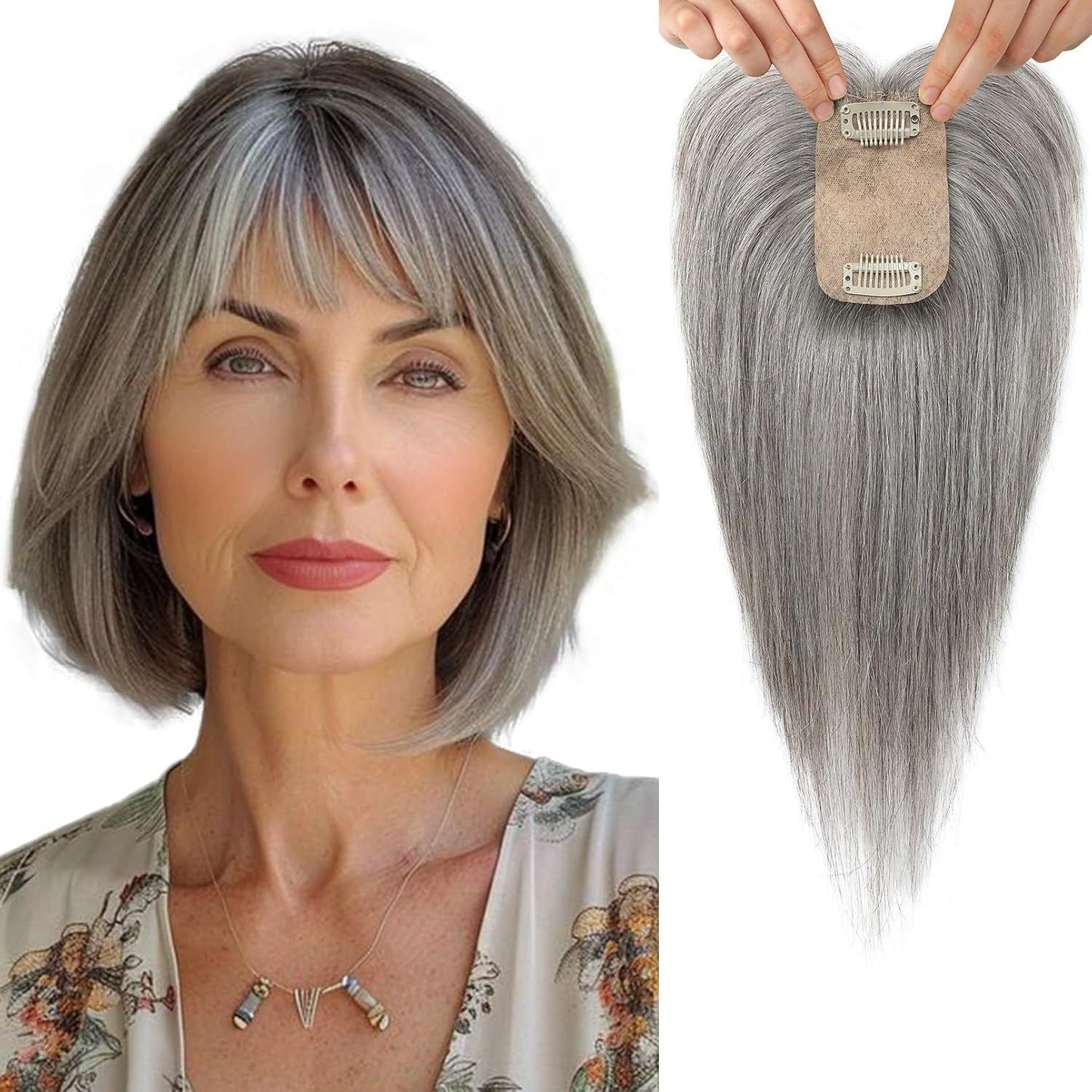 2.5"x3.5" Silk Effect 100% Human Hair Topper for Women