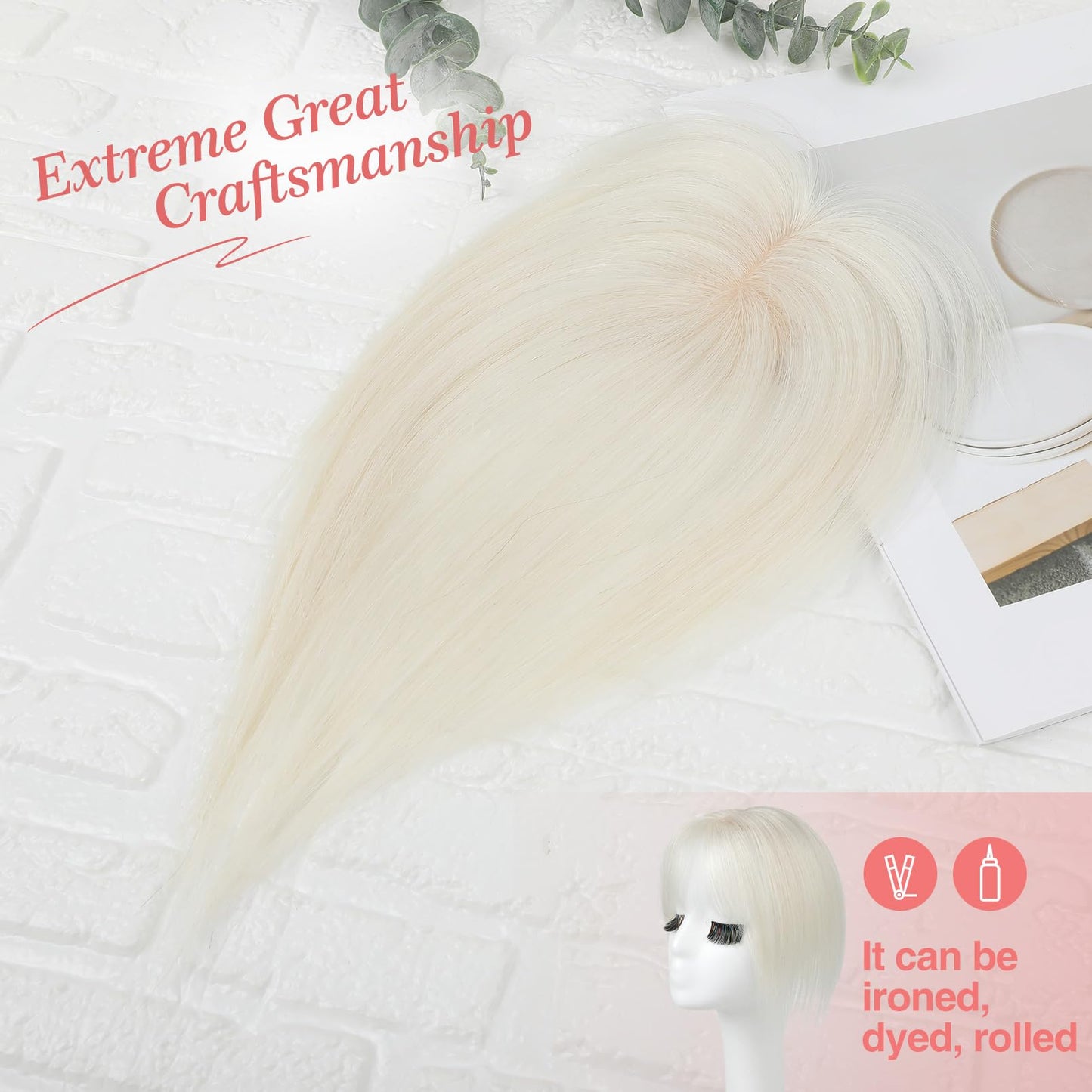 2.5"x3.5" Silk Effect 100% Human Hair Topper for Women