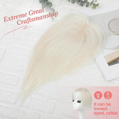 2.5"x3.5" Silk Effect 100% Human Hair Topper for Women