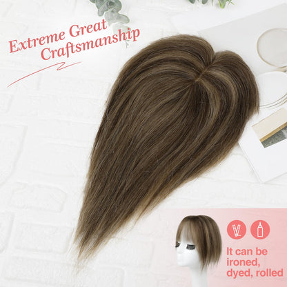 2.5"x3.5" Silk Effect 100% Human Hair Topper for Women