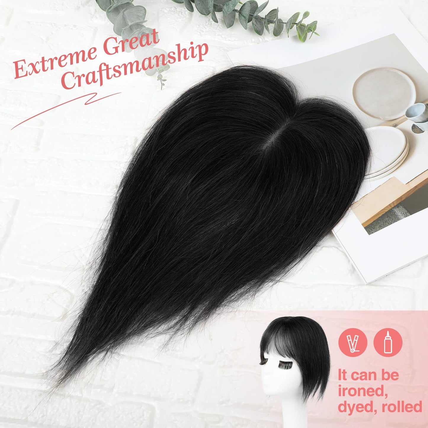 2.5"x3.5" Silk Effect 100% Human Hair Topper for Women