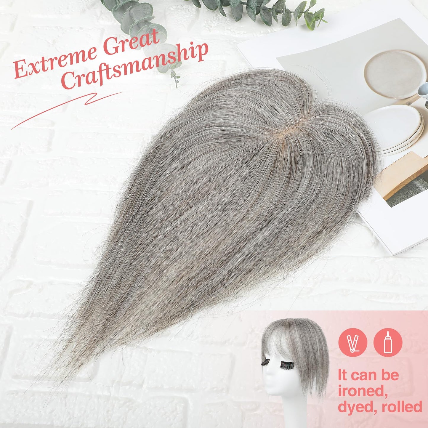 2.5"x3.5" Silk Effect 100% Human Hair Topper for Women
