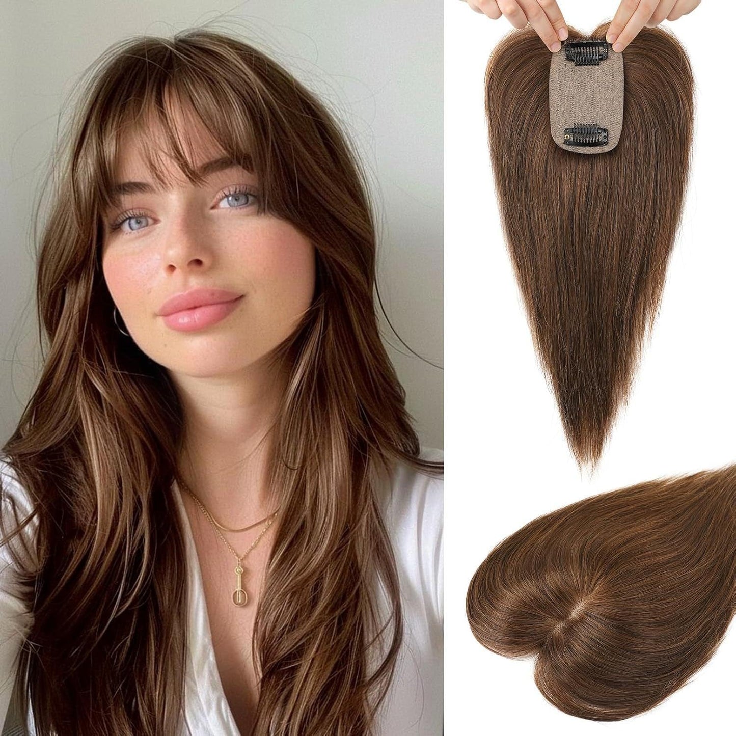 2.5"x3.5" Silk Effect 100% Human Hair Topper for Women