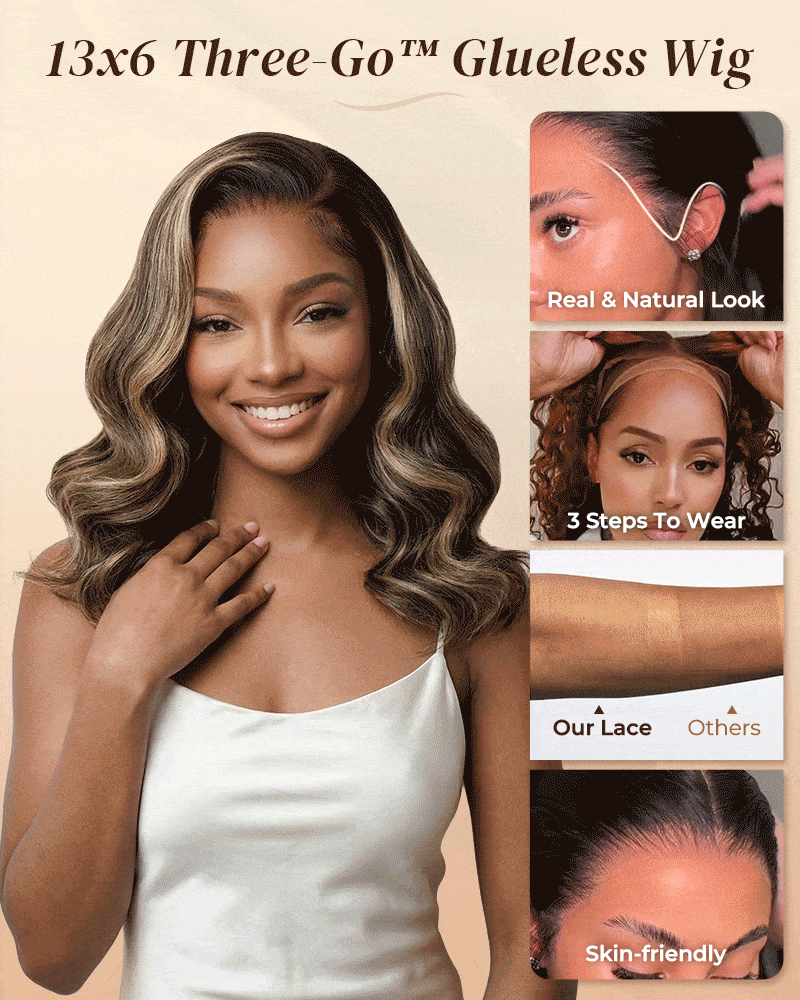Arabella 13x6 Three-Go™ 280% High Density Glueless Old Money Bob Loose Body Wave Bob Wig Pre-cut Lace Ombre Platinum Blonde Balayage Highlights