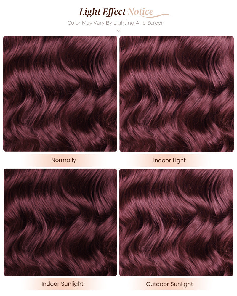 Arabella 13x6/6x5 Glueless Wig Dark Plum Body Wave Wig Invisible Knots Realistic Hairline