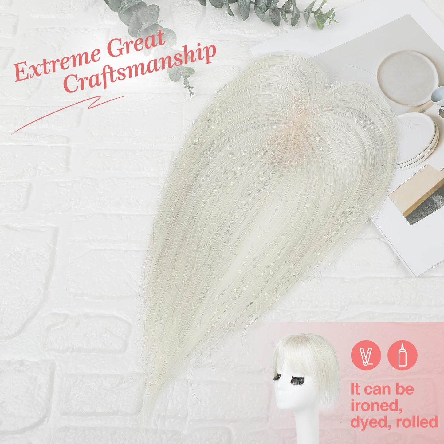2.5"x3.5" Silk Effect 100% Human Hair Topper for Women