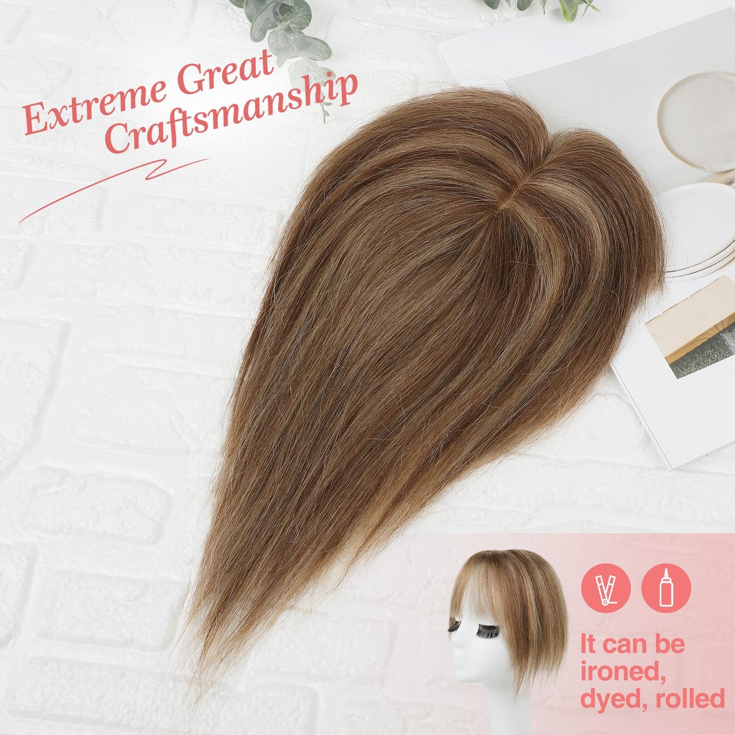 2.5"x3.5" Silk Effect 100% Human Hair Topper for Women