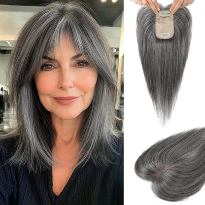 2.5"x3.5" Silk Effect 100% Human Hair Topper for Women