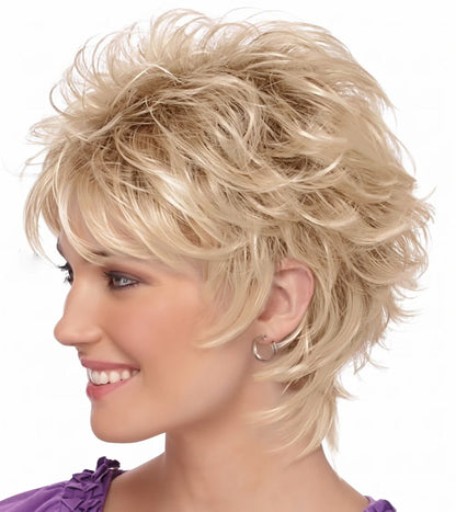 Harriet - Short  Blonde Pixie Cut Wigs for White Women Dark Brown Ombre Blonde