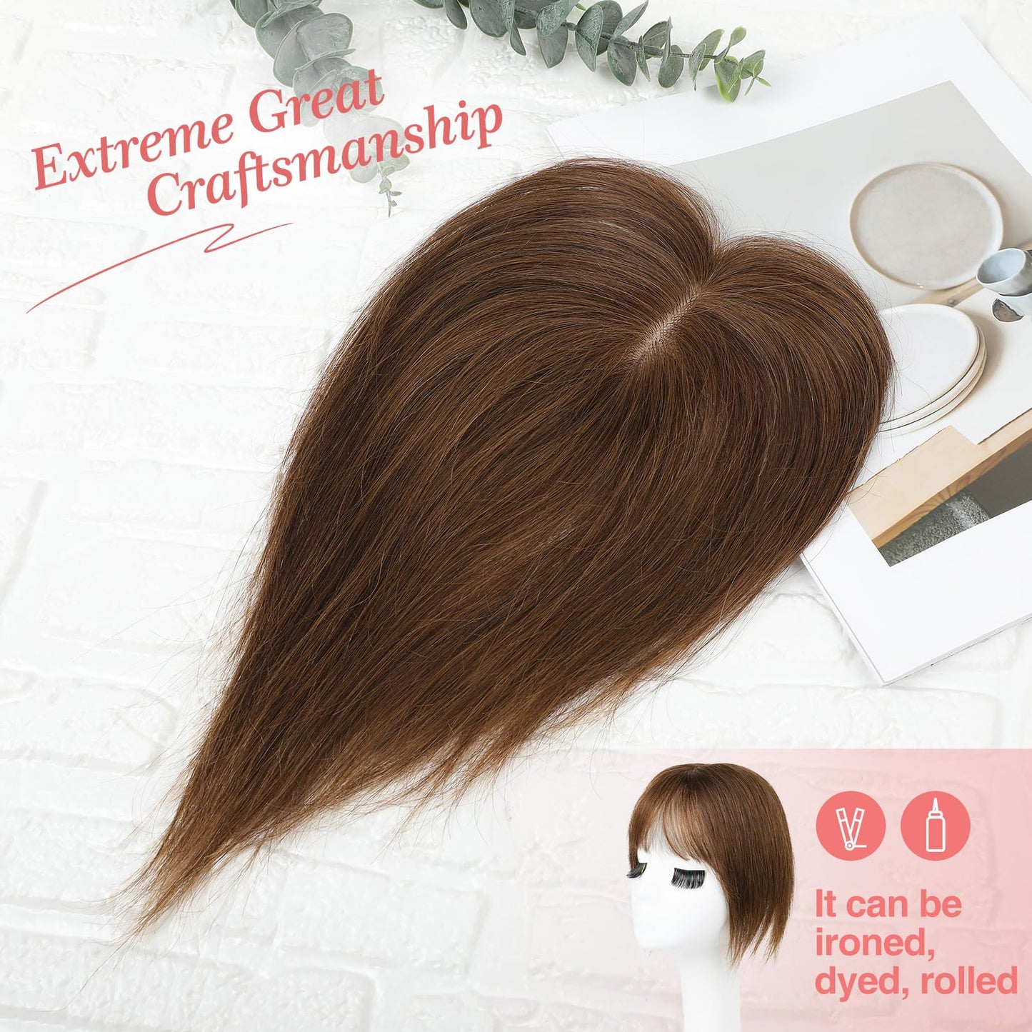 2.5"x3.5" Silk Effect 100% Human Hair Topper for Women