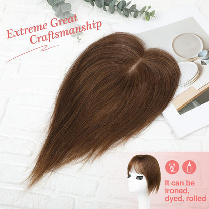 2.5"x3.5" Silk Effect 100% Human Hair Topper for Women