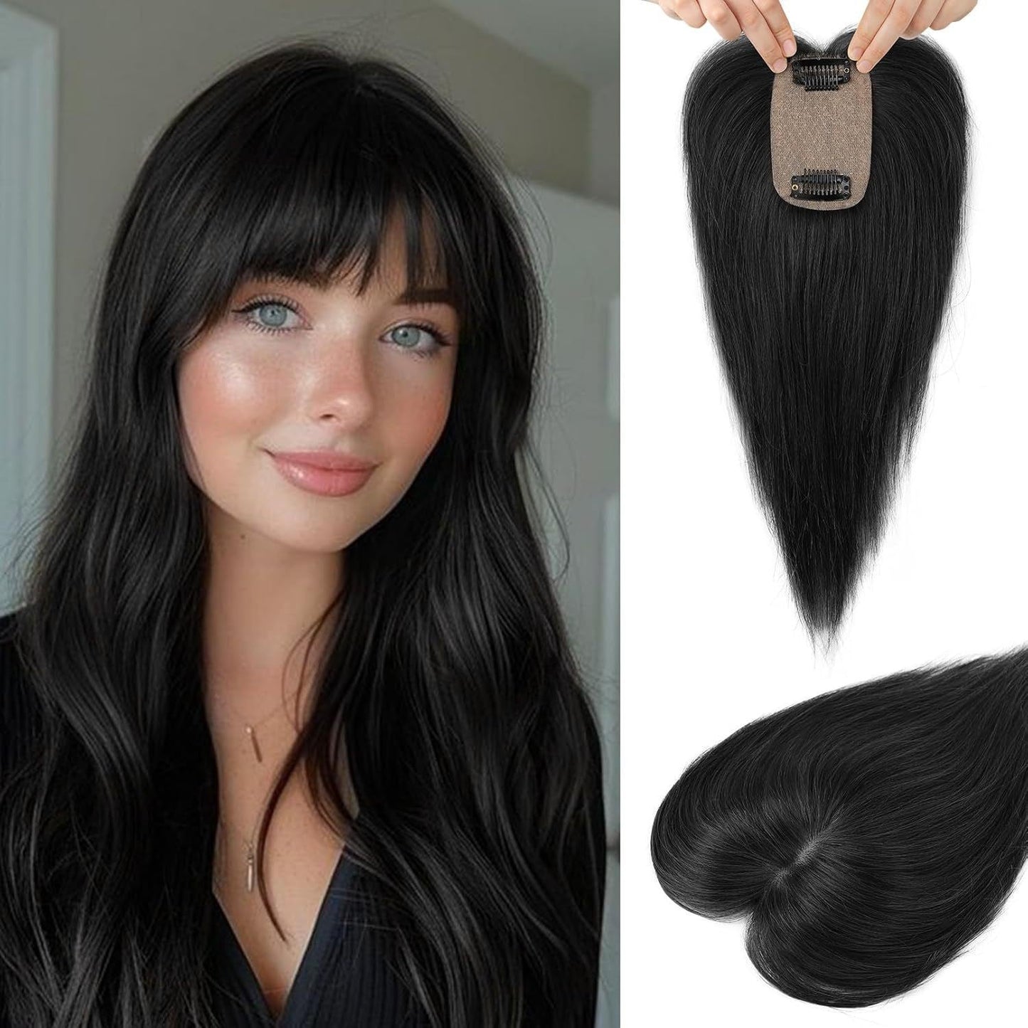 2.5"x3.5" Silk Effect 100% Human Hair Topper for Women