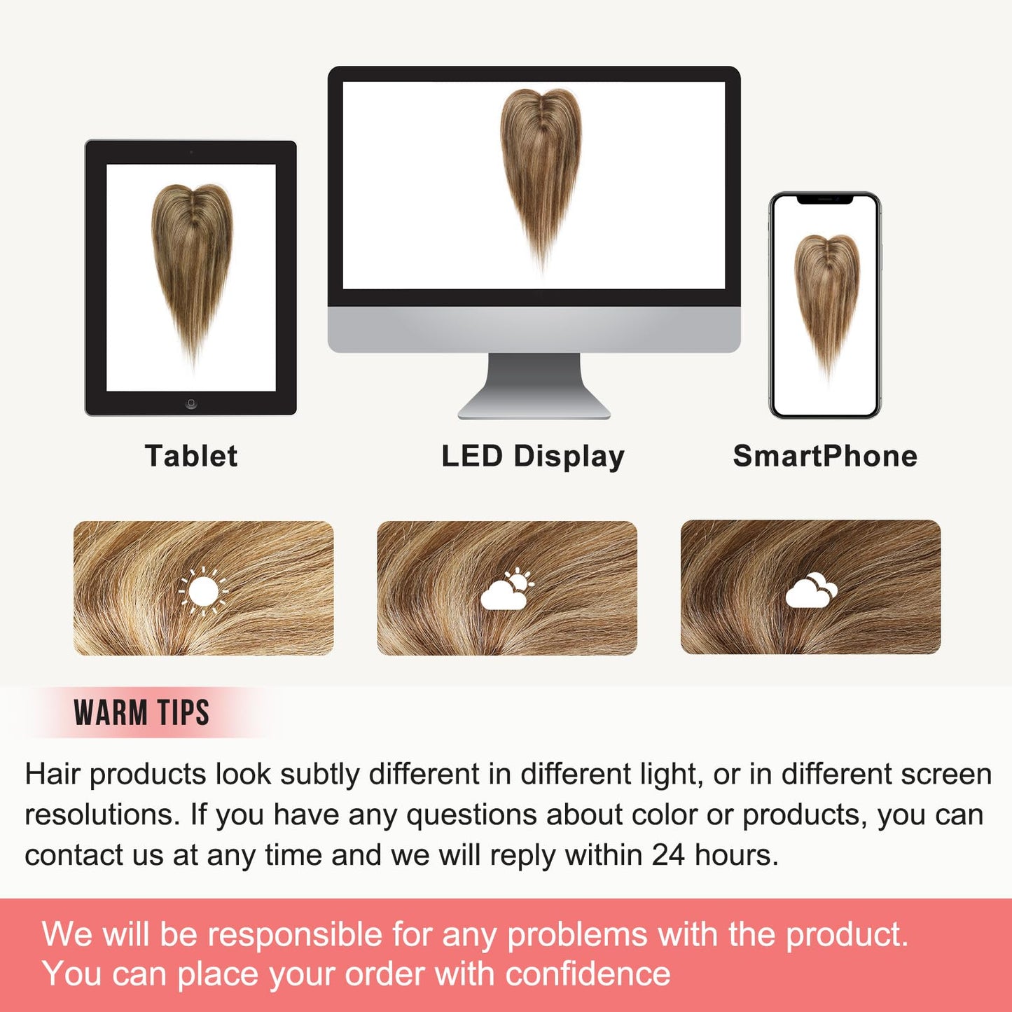 2.5"x3.5" Silk Effect 100% Human Hair Topper for Women