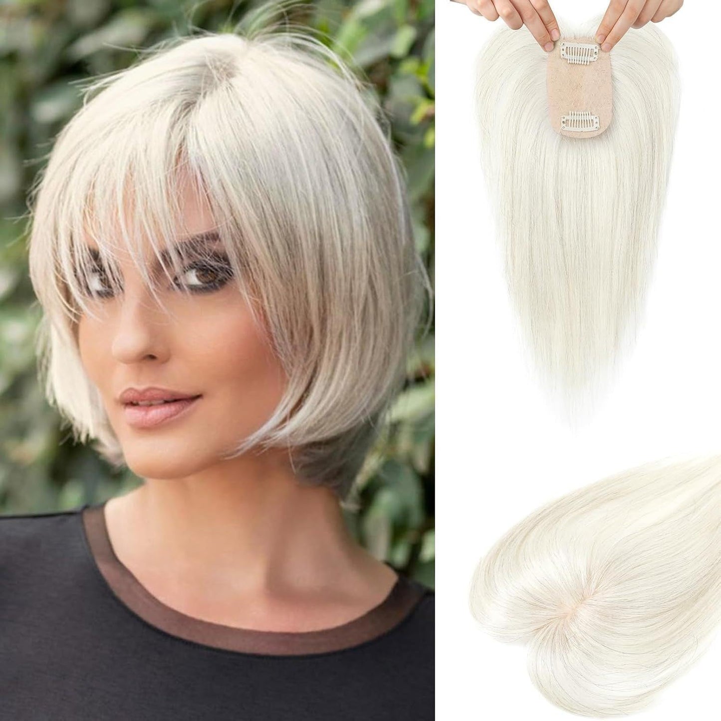 2.5"x3.5" Silk Effect 100% Human Hair Topper for Women